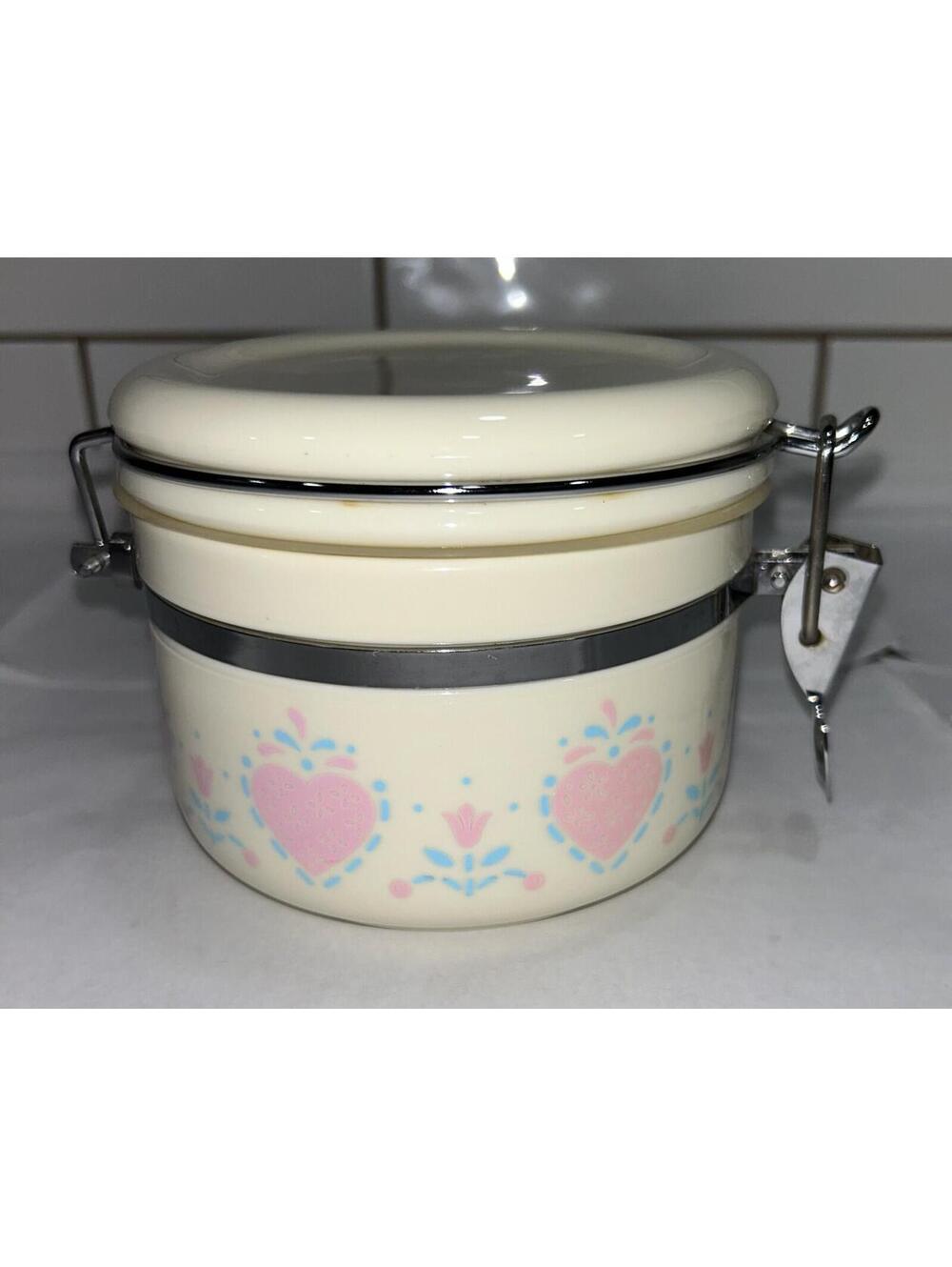 Vintage 24 oz Acrylic Storage jar Corell Coordinate "Forever Yours" pattern
